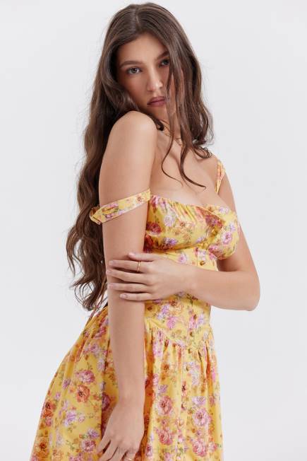 klær tatiana midi sundress med smørtrykk House of CB J6RL246