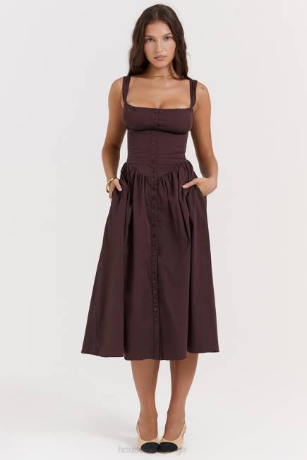 klær tatiana rik brun midi sundress House of CB J6RL172