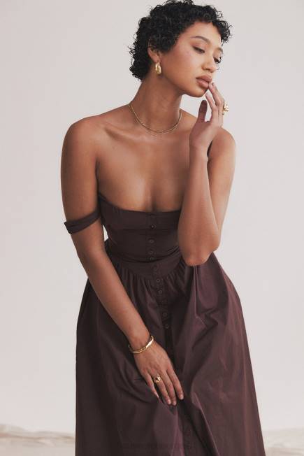 klær tatiana rik brun midi sundress House of CB J6RL172