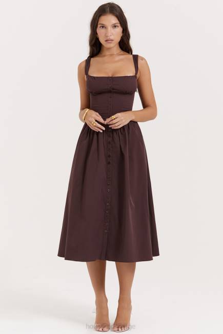 klær tatiana rik brun midi sundress House of CB J6RL172