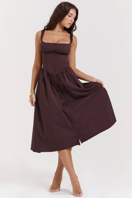 klær tatiana rik brun midi sundress House of CB J6RL172