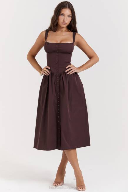 klær tatiana rik brun midi sundress House of CB J6RL172