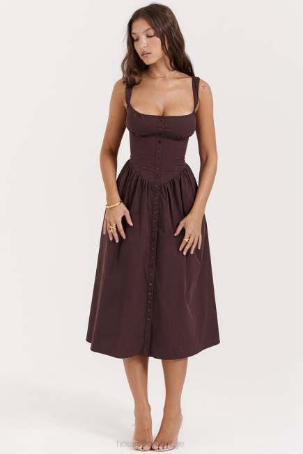 klær tatiana rik brun midi sundress House of CB J6RL172