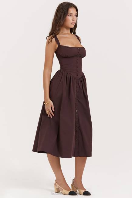 klær tatiana rik brun midi sundress House of CB J6RL172