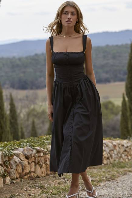 klær tatiana svart midi sundress House of CB J6RL253