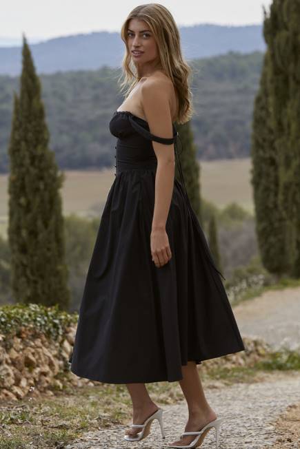 klær tatiana svart midi sundress House of CB J6RL253