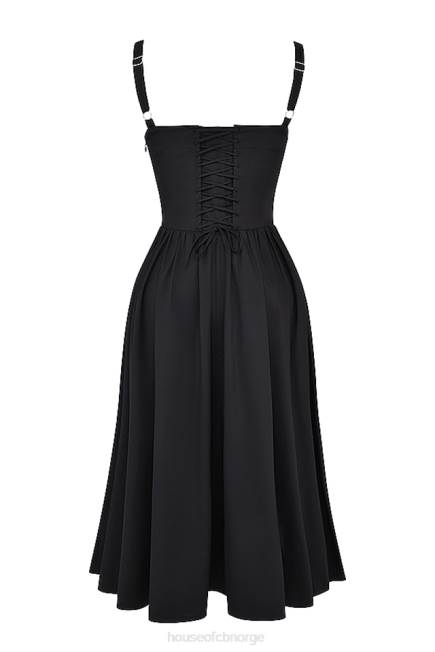 klær tatiana svart midi sundress House of CB J6RL253