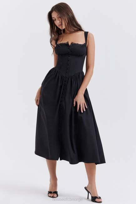 klær tatiana svart midi sundress House of CB J6RL253