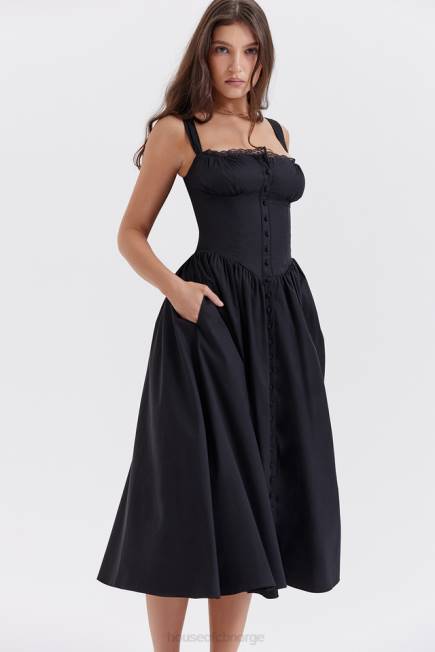 klær tatiana svart midi sundress House of CB J6RL253