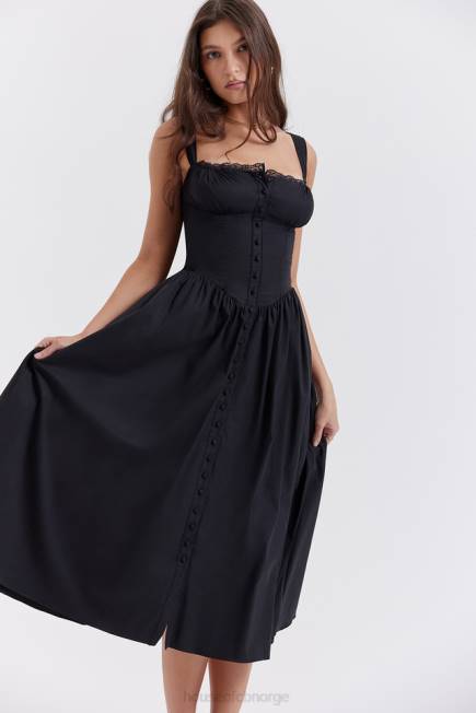 klær tatiana svart midi sundress House of CB J6RL253
