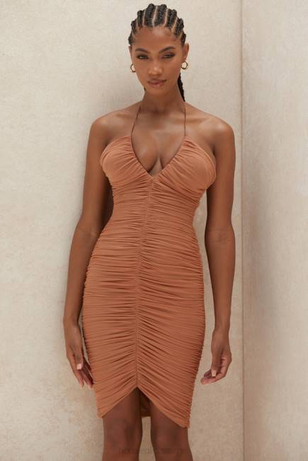 klær tiarra amber midikjole i ruched mesh House of CB J6RL607