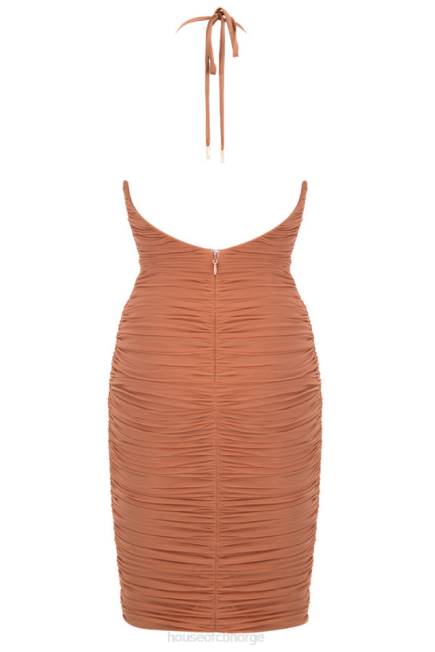 klær tiarra amber midikjole i ruched mesh House of CB J6RL607