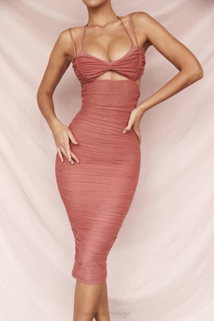klær tibi rose cutout rynket midikjole House of CB J6RL504