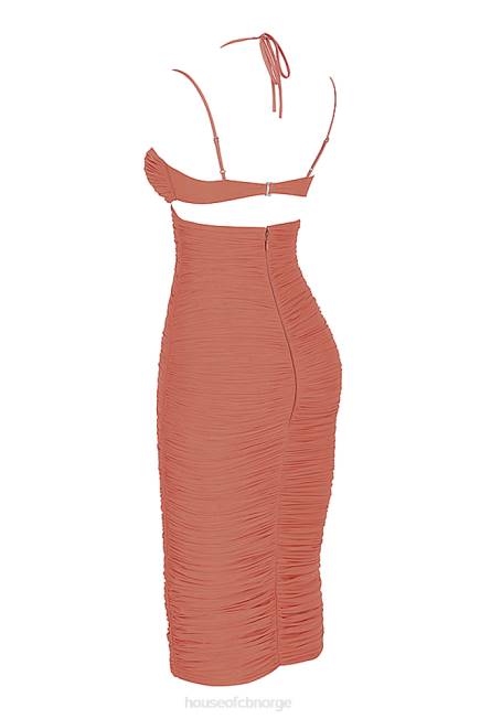 klær tibi rose cutout rynket midikjole House of CB J6RL504