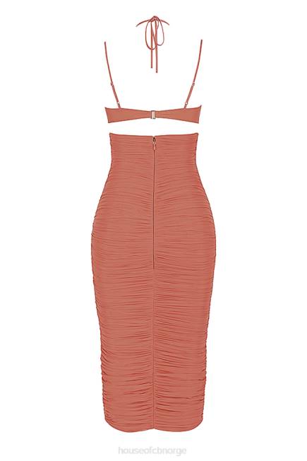 klær tibi rose cutout rynket midikjole House of CB J6RL504