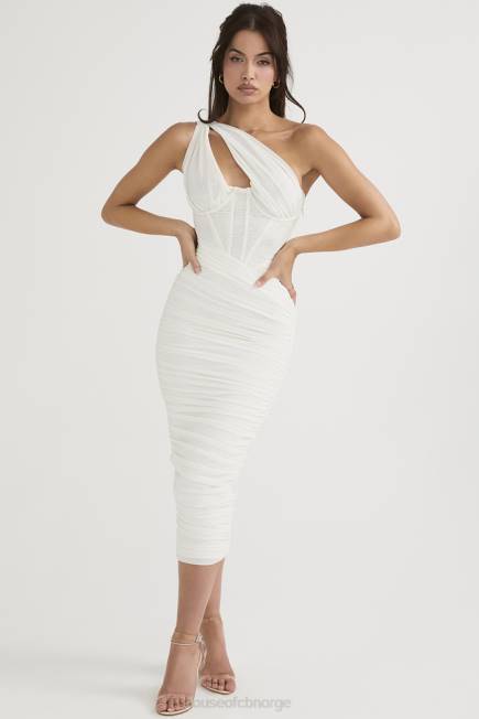 klær valentina elfenben asymmetrisk midikjole House of CB J6RL483