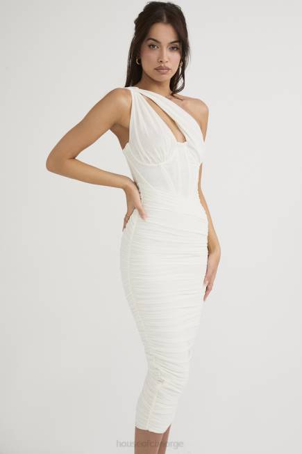 klær valentina elfenben asymmetrisk midikjole House of CB J6RL483