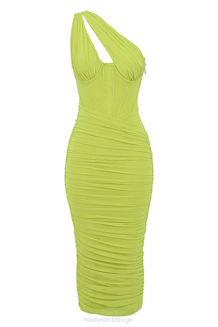 klær valentina lime asymmetrisk midikjole House of CB J6RL422