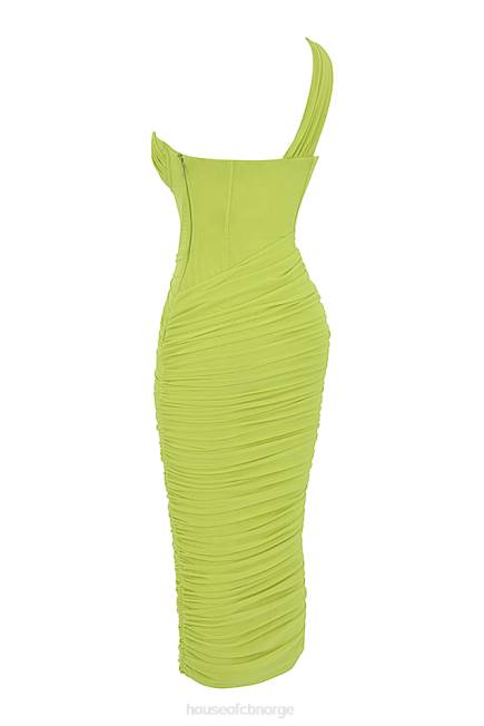 klær valentina lime asymmetrisk midikjole House of CB J6RL422