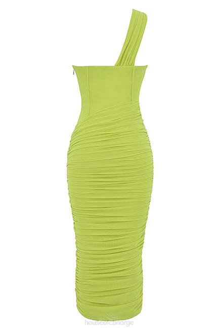 klær valentina lime asymmetrisk midikjole House of CB J6RL422