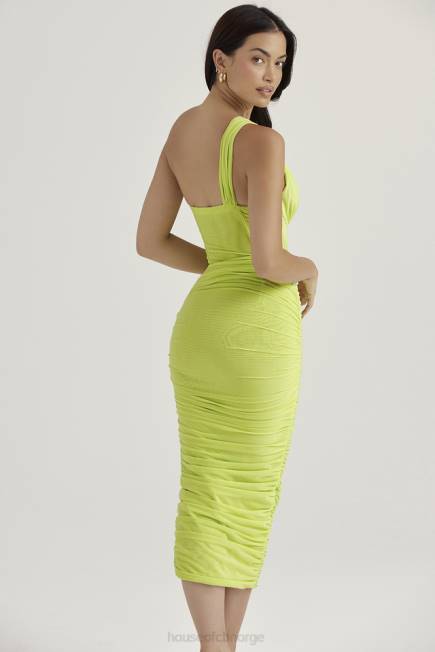 klær valentina lime asymmetrisk midikjole House of CB J6RL422