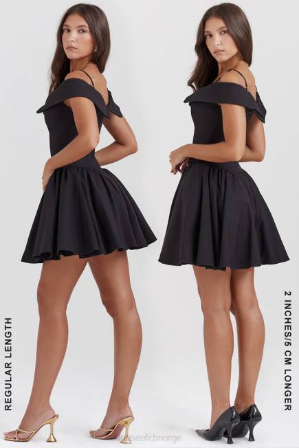 klær Elida svart off shoulder minikjole House of CB J6RL139