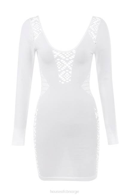 klær alana hvit stretch strikket minikjole House of CB J6RL574