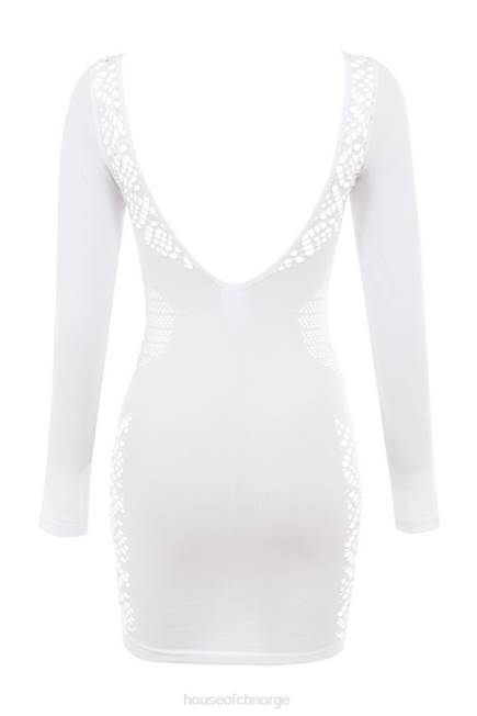 klær alana hvit stretch strikket minikjole House of CB J6RL574