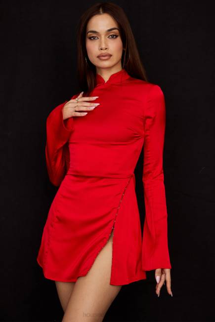 klær alyssa scarlet sateng mini kjole House of CB J6RL498