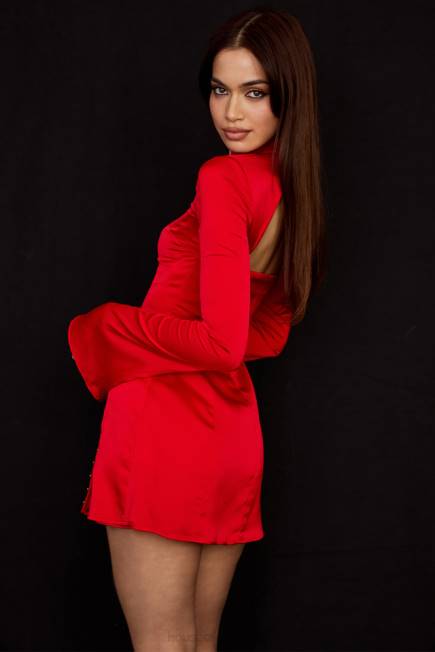 klær alyssa scarlet sateng mini kjole House of CB J6RL498