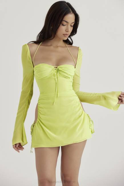 klær baby lime chiffon grime mini kjole House of CB J6RL413