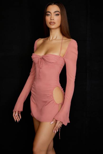 klær baby rosa chiffon utskjæring grime mini kjole House of CB J6RL524