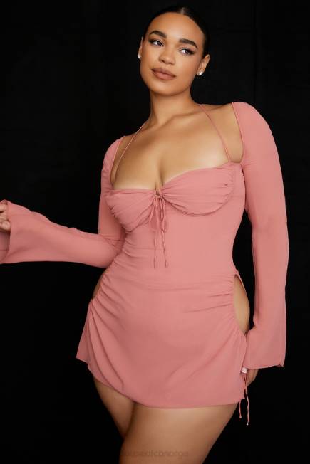 klær baby rosa chiffon utskjæring grime mini kjole House of CB J6RL524