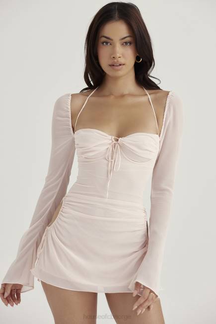 klær baby rosa kvarts chiffon utskjæring grime mini kjole House of CB J6RL400