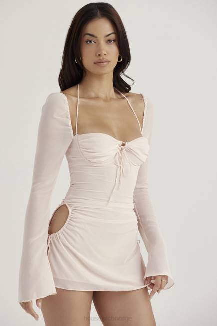 klær baby rosa kvarts chiffon utskjæring grime mini kjole House of CB J6RL400