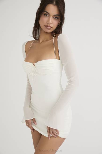 klær babydoll ivory chiffon grime mini kjole House of CB J6RL482