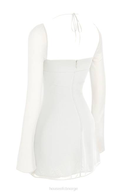 klær babydoll ivory chiffon grime mini kjole House of CB J6RL482