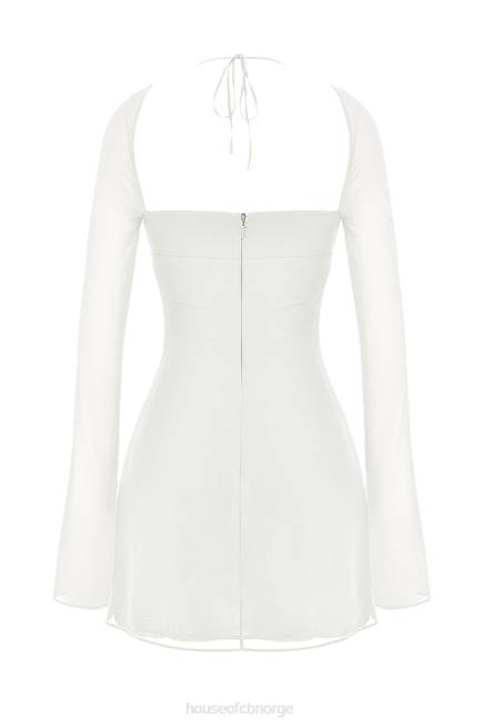 klær babydoll ivory chiffon grime mini kjole House of CB J6RL482
