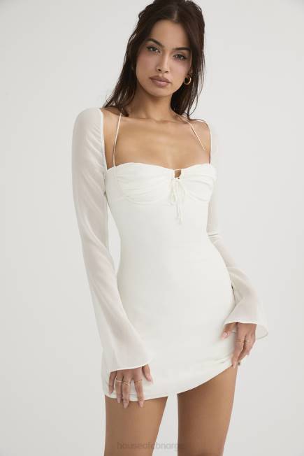 klær babydoll ivory chiffon grime mini kjole House of CB J6RL482
