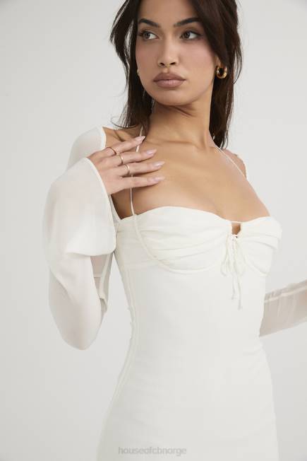 klær babydoll ivory chiffon grime mini kjole House of CB J6RL482