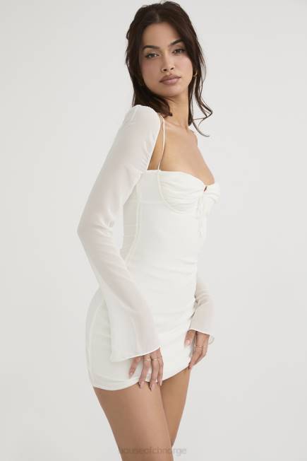 klær babydoll ivory chiffon grime mini kjole House of CB J6RL482