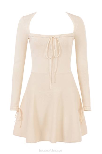 klær caprice krem ​​delikat strikket minikjole House of CB J6RL298