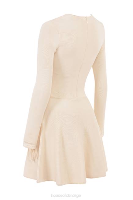 klær caprice krem ​​delikat strikket minikjole House of CB J6RL298