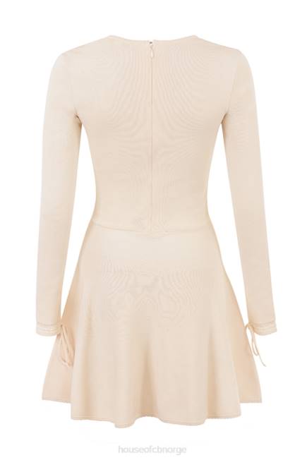 klær caprice krem ​​delikat strikket minikjole House of CB J6RL298
