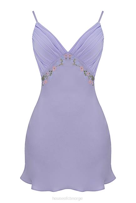 klær christa brodert lavendel mini kjole House of CB J6RL243