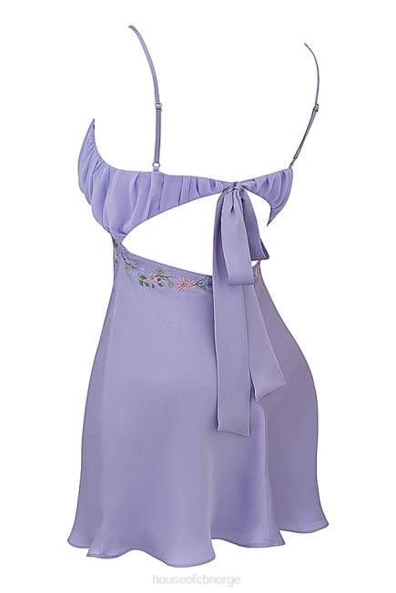 klær christa brodert lavendel mini kjole House of CB J6RL243
