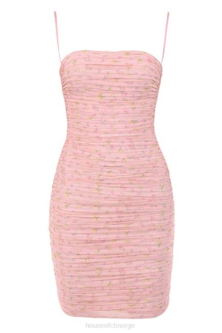 klær ella rosa floral rynket organza mesh minikjole House of CB J6RL618