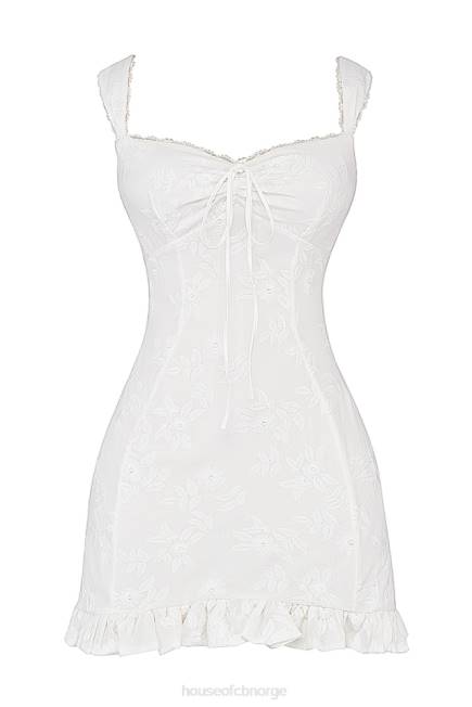 klær odessa hvit brodert minikjole House of CB J6RL226