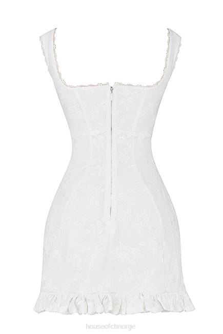 klær odessa hvit brodert minikjole House of CB J6RL226
