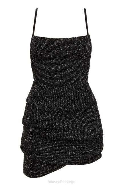 klær rheanna svart boucle drapert minikjole House of CB J6RL605